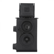 DIY Double Lens Assembly 35mm Film Camera Retro Nostalgic Double Reflection Film Camera(Black)