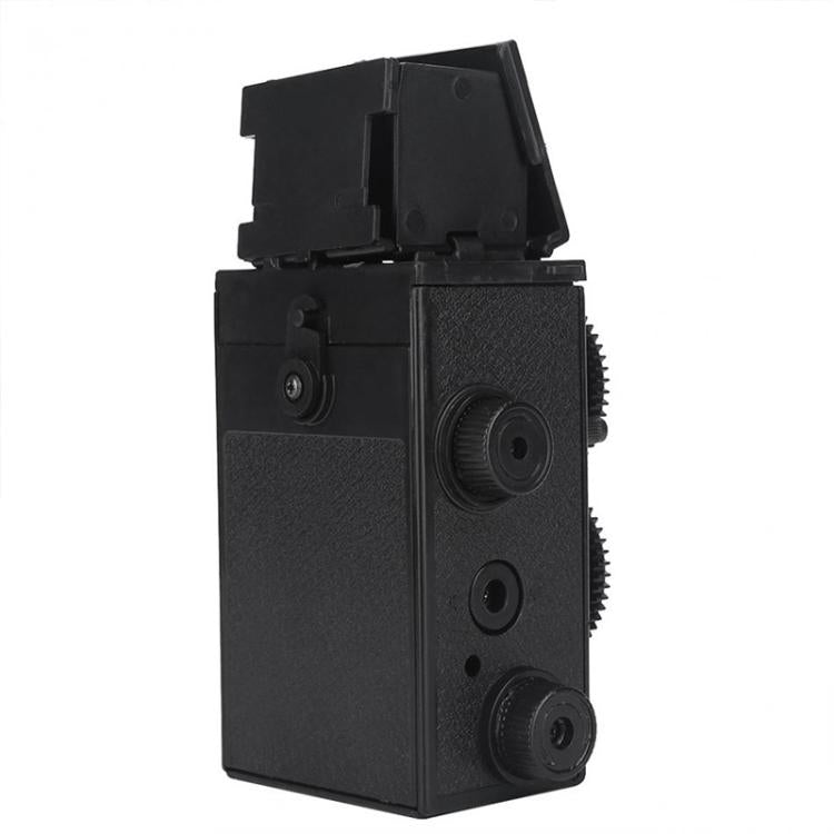 DIY Double Lens Assembly 35mm Film Camera Retro Nostalgic Double Reflection Film Camera(Black)
