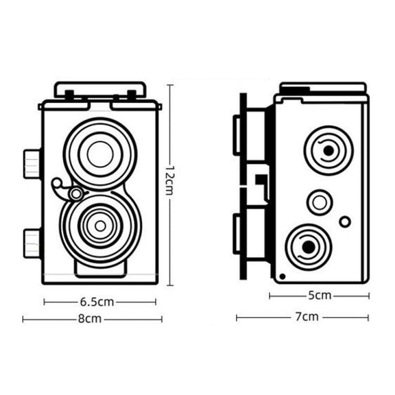 DIY Double Lens Assembly 35mm Film Camera Retro Nostalgic Double Reflection Film Camera(Black)
