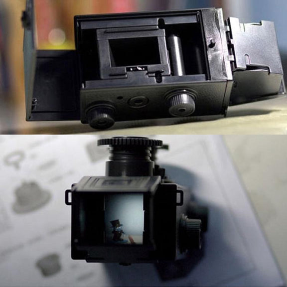 DIY Double Lens Assembly 35mm Film Camera Retro Nostalgic Double Reflection Film Camera(Black)