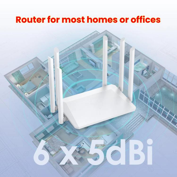 Urant 1200Mbps Wireless Router Supports AP Broadband Dial-up With 6x5dB Antenna US Plug