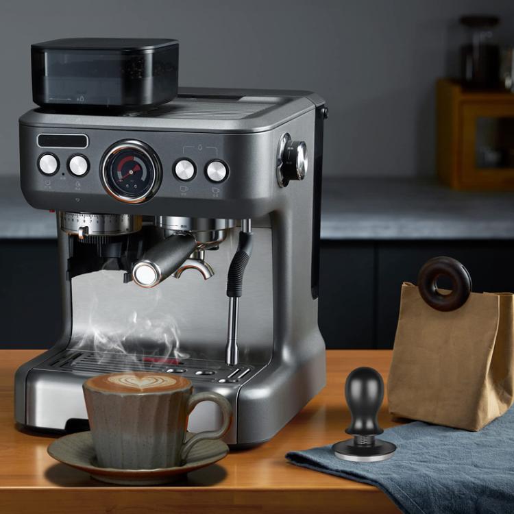 Coffee Constant Pressure Powder Press Adjustable Impact Hammer, Style: Black Thread+Round Base(53mm)