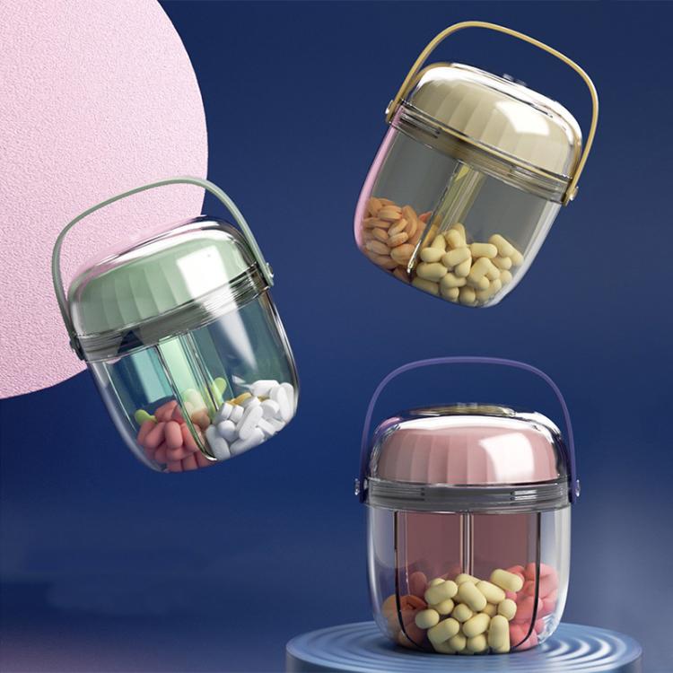 Portable Pill Box Sealed Water-resistant Pill Dispenser Drugs Medicine Organizer Dispenser Box, Color: Small Gray