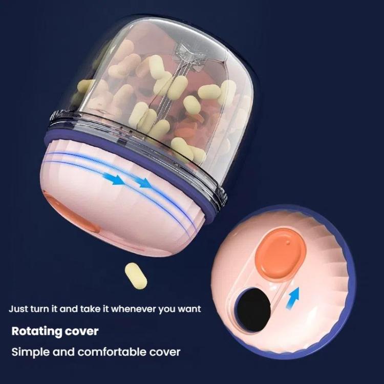 Portable Pill Box Sealed Water-resistant Pill Dispenser Drugs Medicine Organizer Dispenser Box, Color: Small Gray