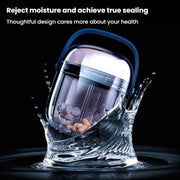 Portable Pill Box Sealed Water-resistant Pill Dispenser Drugs Medicine Organizer Dispenser Box, Color: Small Gray