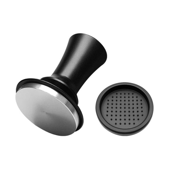 Scale Horizontal Constant Pressure Coffee Grinder Stretching Powder Press Hammer, Style: Black Flat Bottom+Round Base(58mm)
