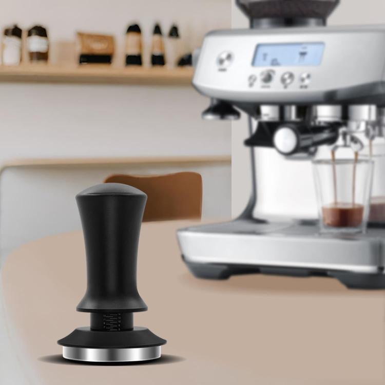 Scale Horizontal Constant Pressure Coffee Grinder Stretching Powder Press Hammer, Style: Black Flat Bottom+Round Base(51mm)