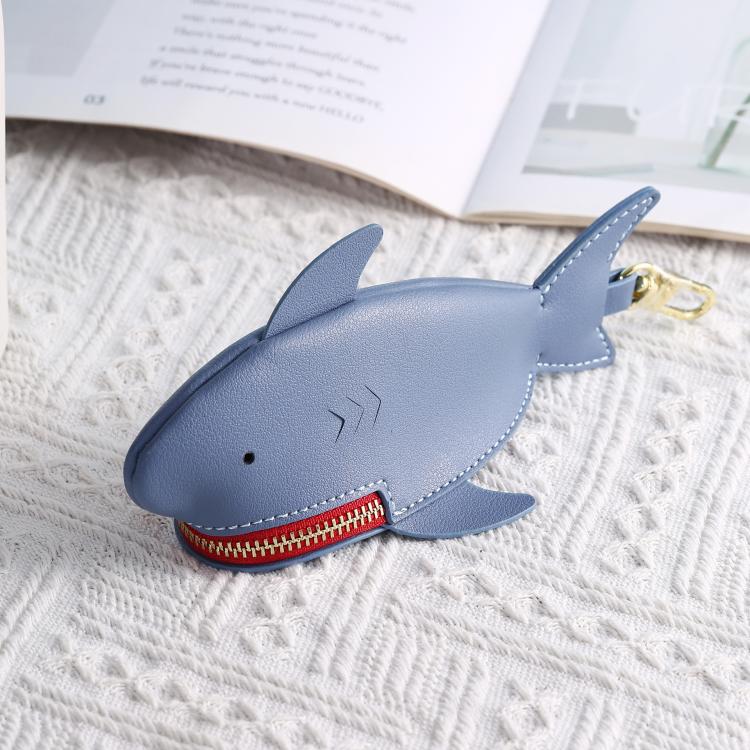 Hallmo Universal Shark-Shaped Key Protective Cover Multifunctional Car Key Storage Bag, Color: Dark Blue