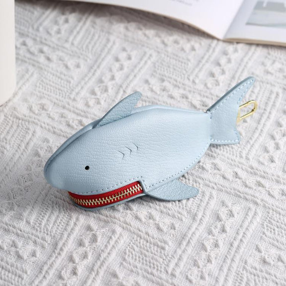 Hallmo Universal Shark-Shaped Key Protective Cover Multifunctional Car Key Storage Bag, Color: Light Blue