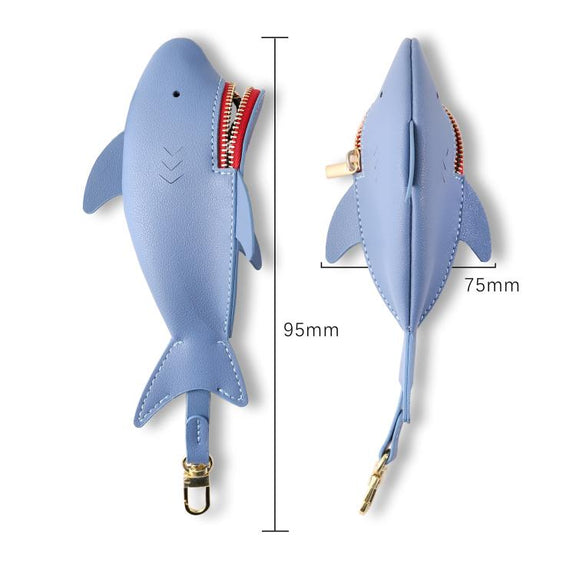 Hallmo Universal Shark-Shaped Key Protective Cover Multifunctional Car Key Storage Bag, Color: Light Blue