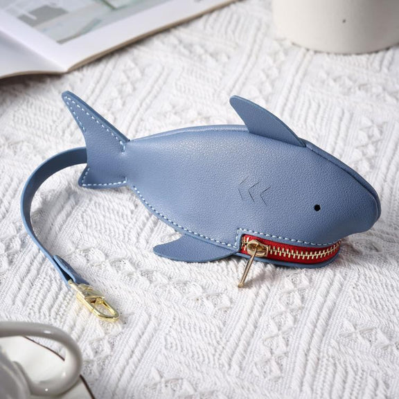 Hallmo Universal Shark-Shaped Key Protective Cover Multifunctional Car Key Storage Bag, Color: Light Blue