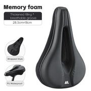WEST BIKING Bicycle Riding Thickened Sponge PU Leather Soft Seat Cushion Cover(Black)