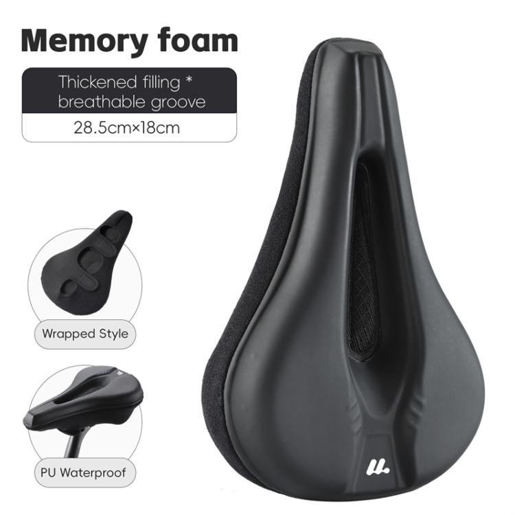 WEST BIKING Bicycle Riding Thickened Sponge PU Leather Soft Seat Cushion Cover(Black)
