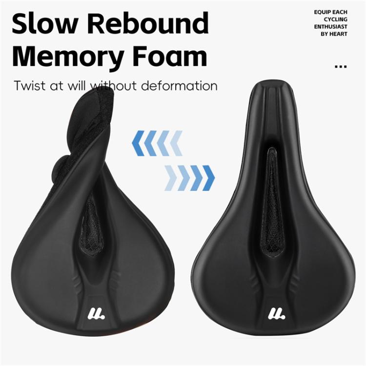 WEST BIKING Bicycle Riding Thickened Sponge PU Leather Soft Seat Cushion Cover(Black)