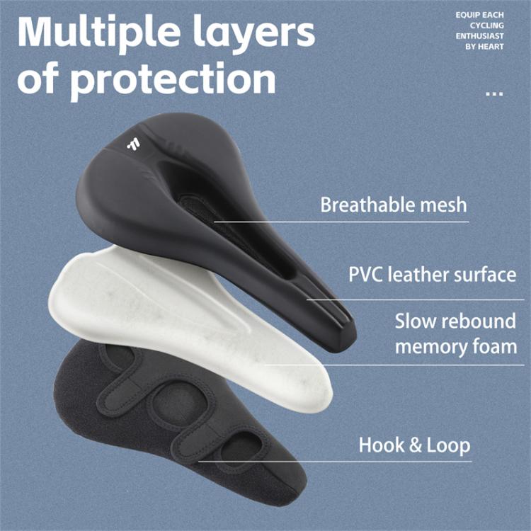 WEST BIKING Bicycle Riding Thickened Sponge PU Leather Soft Seat Cushion Cover(Black)