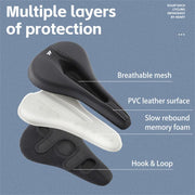 WEST BIKING Bicycle Riding Thickened Sponge PU Leather Soft Seat Cushion Cover(Black)
