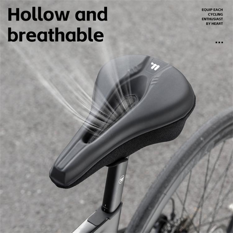 WEST BIKING Bicycle Riding Thickened Sponge PU Leather Soft Seat Cushion Cover(Black)