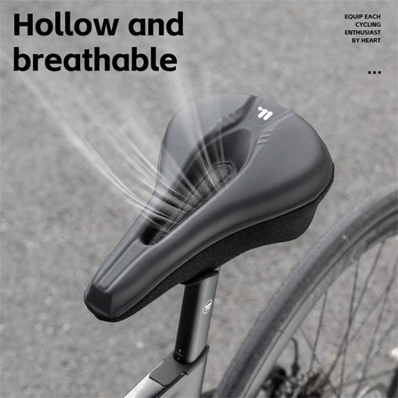 WEST BIKING Bicycle Riding Thickened Sponge PU Leather Soft Seat Cushion Cover(Black)