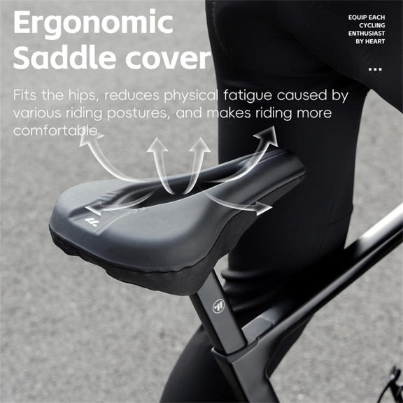 WEST BIKING Bicycle Riding Thickened Sponge PU Leather Soft Seat Cushion Cover(Black)