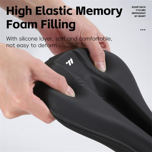 WEST BIKING Bicycle Riding Thickened Sponge PU Leather Soft Seat Cushion Cover(Black)