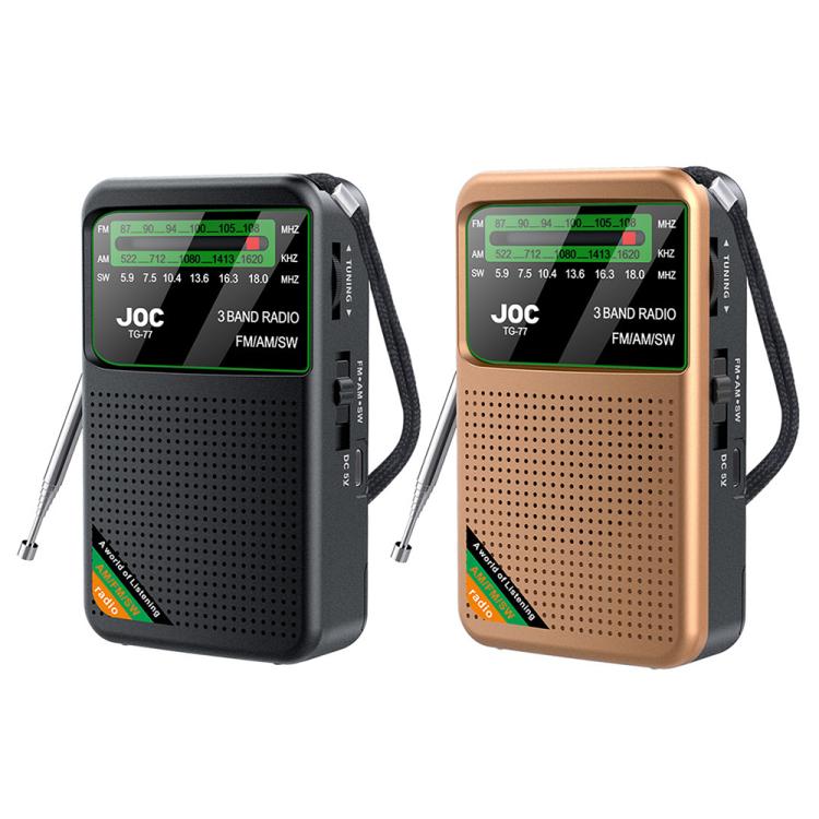 JOC TG-77 Mini FM / AM / SW Portable Full-Band Full-Channel Radio(Black)
