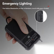 W-209 Mini Portable Rechargeable / Battery Dual-mode Powered Pointer FM Radio with Flashlight(Black)