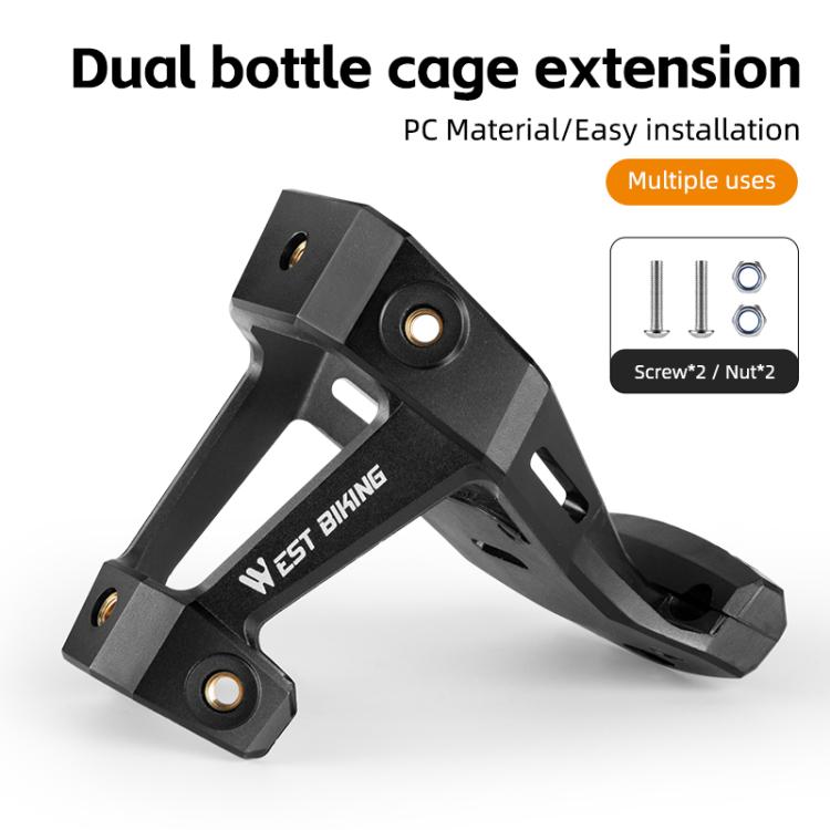 WEST BIKING Bicycle Saddle Adapter Extension Bottle Holder(Black)