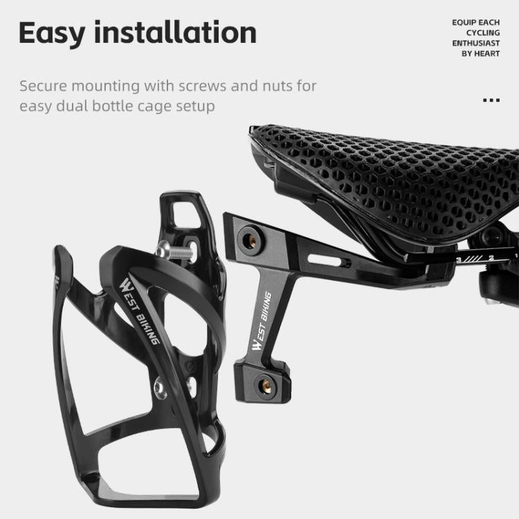 WEST BIKING Bicycle Saddle Adapter Extension Bottle Holder(Black)