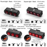 WEST BIKING Bicycle Night Riding Long Endurance Warning Brake Taillight, Style: Square Light Smart