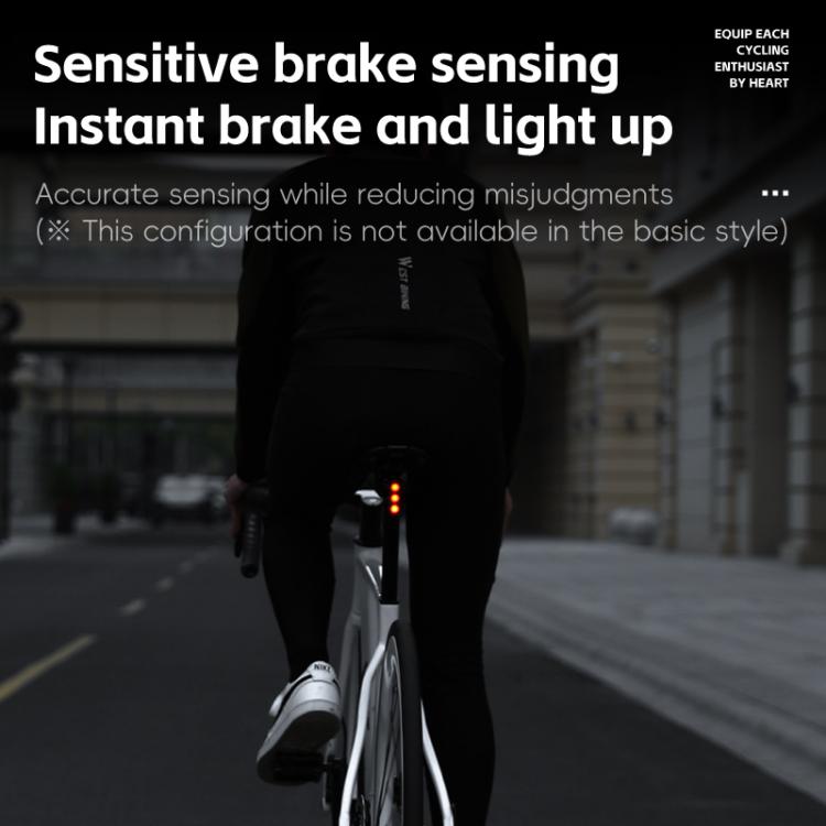 WEST BIKING Bicycle Night Riding Long Endurance Warning Brake Taillight, Style: Square Light Smart