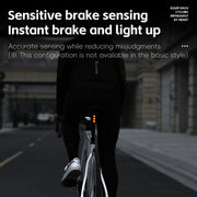 WEST BIKING Bicycle Night Riding Long Endurance Warning Brake Taillight, Style: Square Light Smart
