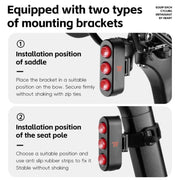 WEST BIKING Bicycle Night Riding Long Endurance Warning Brake Taillight, Style: Square Light Smart