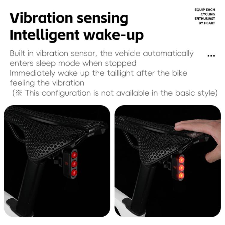 WEST BIKING Bicycle Night Riding Long Endurance Warning Brake Taillight, Style: Square Light Smart