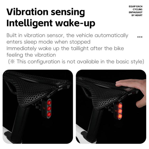 WEST BIKING Bicycle Night Riding Long Endurance Warning Brake Taillight, Style: Square Light Smart