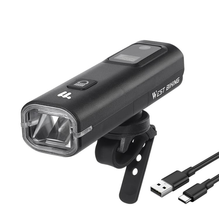 WEST BIKING Bicycle Water-resistant TYPE-C Rechargeable High-Brightness Headlight, Style: Digital Battery Display