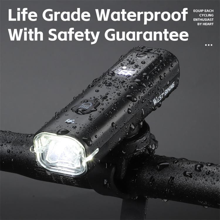 WEST BIKING Bicycle Water-resistant TYPE-C Rechargeable High-Brightness Headlight, Style: Digital Battery Display