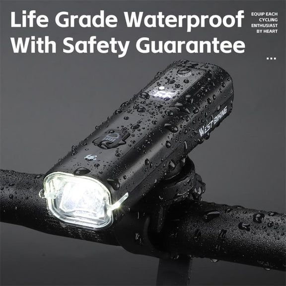 WEST BIKING Bicycle Water-resistant TYPE-C Rechargeable High-Brightness Headlight, Style: Digital Battery Display