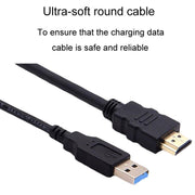 2m USB3.0+HDMI Car Water-resistant Cable Motorcycle Boat Dashboard Extension Wire(Black)