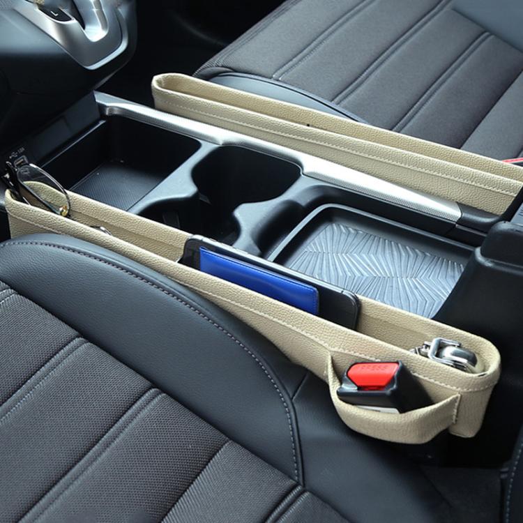4207 1pair Universal Car Gap Storage Box Interior Decoration Supplies Car Storage Box(Beige)