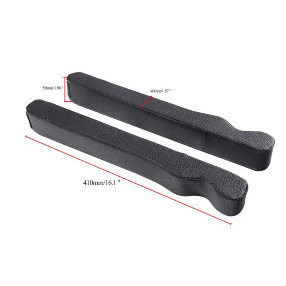 4156 1pair Car Seat Gap Plugs Leakproof Strips Vehicle Interior Supplies Seat Side Seam Strips(Black)
