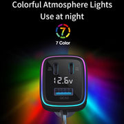 GE01 Powerful Output Colorful Ambient Lights Car Quick Charger