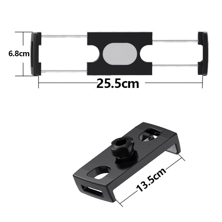 6-15 inch Mobile Phone Tablet Live Fixing Clamp Widened Double-pull Additional Clamp, Color: 07 Black