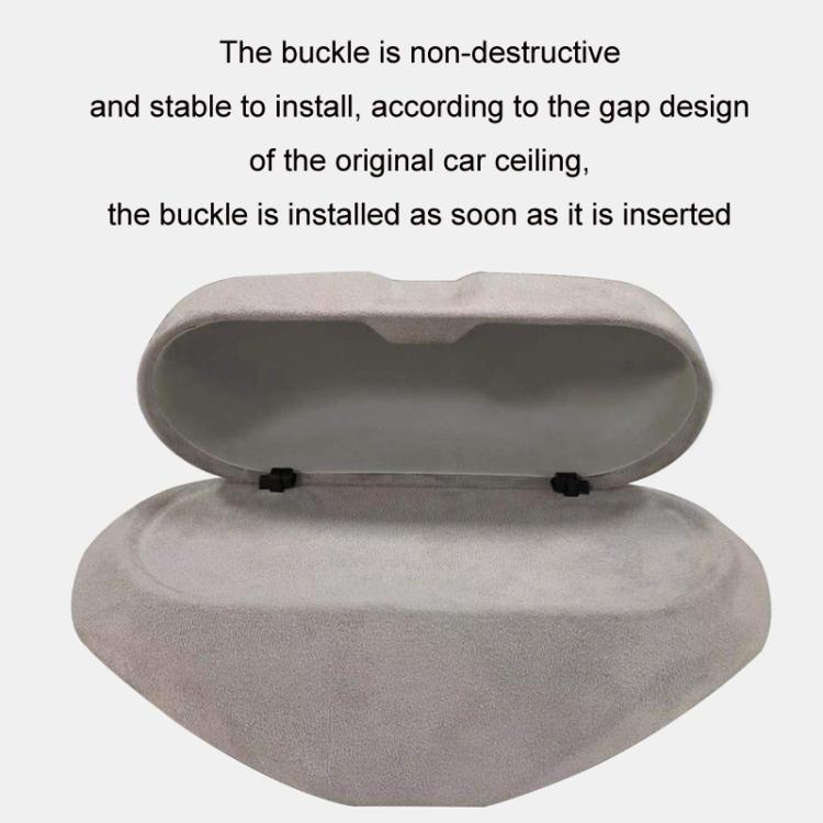 For Tesla Suede Leather Glasses Storage Box, Model: Model Y Black
