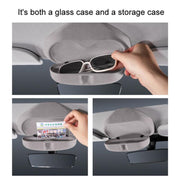 For Tesla Suede Leather Glasses Storage Box, Model: Model Y Black