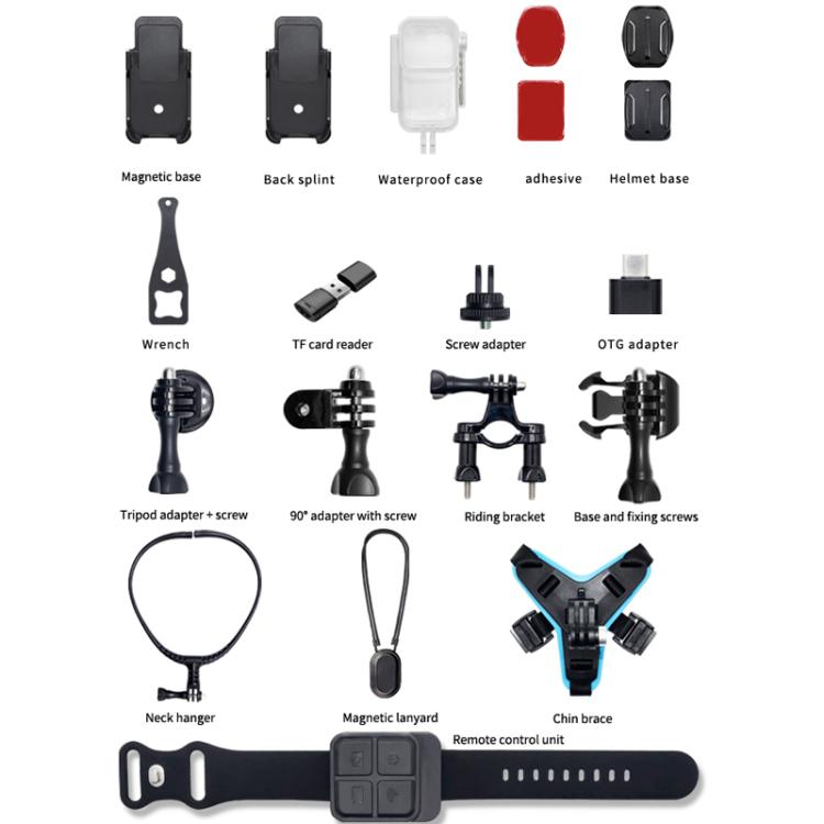 SOOCOO SAW1 No Memory Card 4K HD Anti-Shake Water-resistant Motorcycle Riding Recorder Chest Head Mounted Diving Thumb Camera