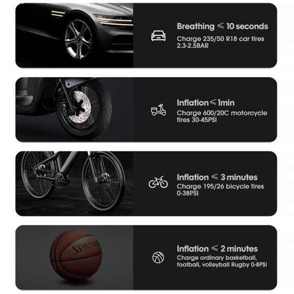 Portable Intelligent Digital Display Electric Air Pump Car Tires(Black)