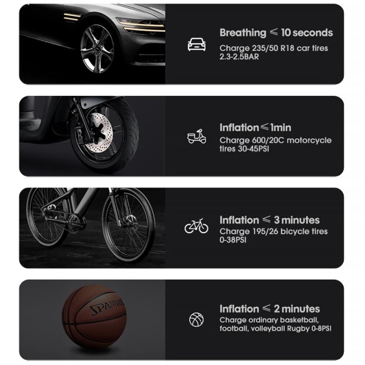 Portable Intelligent Digital Display Electric Air Pump Car Tires(Black)