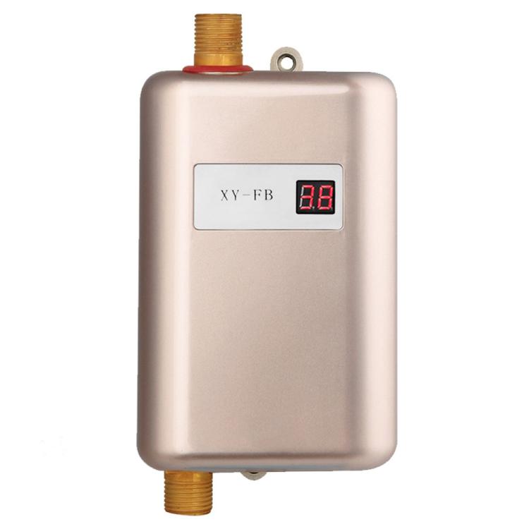 3000W Small Tankless Electric Water Heater For Kitchen Bathroom US Plug(Gold)