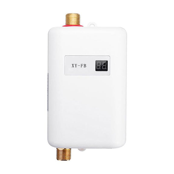 3000W Small Tankless Electric Water Heater For Kitchen Bathroom UK Plug(White)
