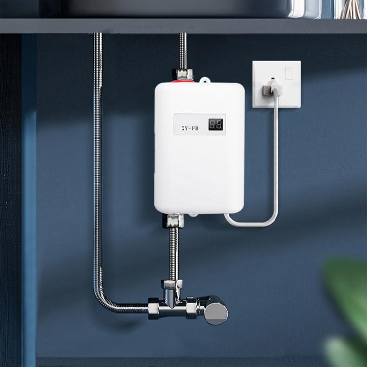 3000W Small Tankless Electric Water Heater For Kitchen Bathroom EU Plug(Gold)